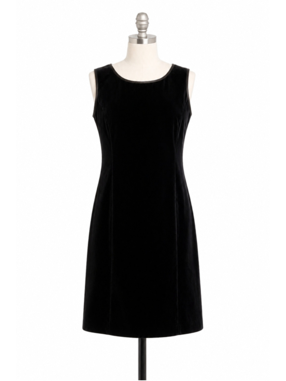 VTG Old Navy 90s Sleeveless Velvet Back Zip Lined Dress Shift Minimalist CBK
